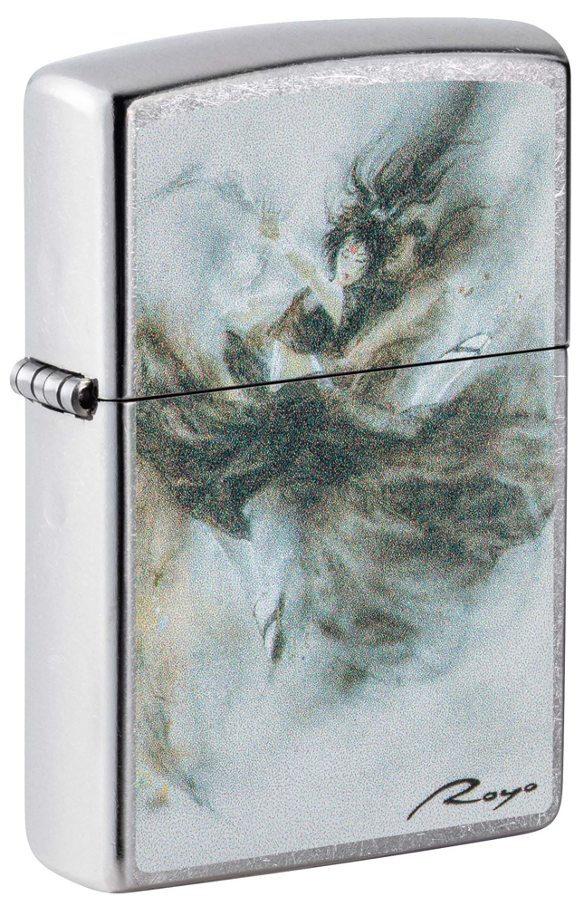 Зажигалка ZIPPO Luis Royo с покрытием Street Chrome, латунь/сталь, серебристая, 38x13x57 мм