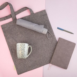 Набор подарочный DUSTYROSE: кружка, ручка, зонт, бизнес-блокнот, сумка, серый/голубой