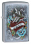 Зажигалка ZIPPO Vintage Tattoo с покрытием Street Chrome™, латунь/сталь, серебристая, 38x13x57 мм